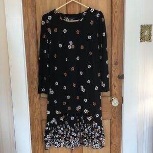Tommy Hilfiger Black Floral Long Sleeve Dress
